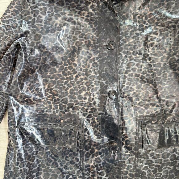 Elliott Lauren Leopard Print Animal Print Transparent Coat 100% TPU Size Medium - Picture 3 of 8